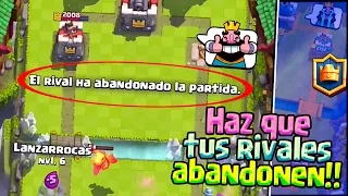 ¡¿ COMO HACER QUE EL RIVAL ABANDONE LA PARTIDA ?! | DESCUBRELO AQUI!! - Clash Royale [WithZack]