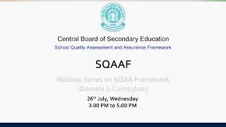 Webinar Series on SQAA Framework (SQAAF) - Domain 1: Curriculum