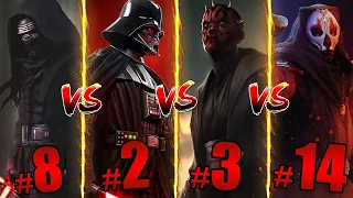 Who's the Most Powerful Sith Lord in Star Wars? | Ranking Every Sith From Weakest to Strongest