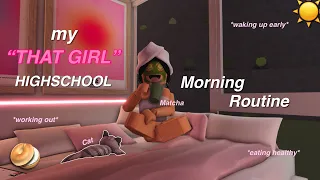 my "THAT GIRL" highschool morning routine! 🥑 *Productive* | Bloxburg Family Roleplay | w/voices