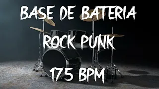 Batería "Rock Punk" en 4/4 a 175 bpm para practicar || rock punk track drum