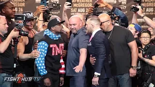 FACE TO FACE! MAYWEATHER & MCGREGOR GO AT IT IN SECOND FACE OFF!