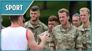 England squad trained with Royal Marines for the World Cup