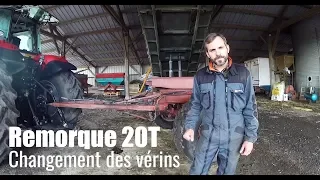 Comment changer les vérins hydrauliques d'une remorque 6 roues? | remorque 20T | benne basculante