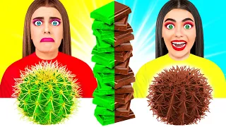 Desafío De Comida Real vs Comida De Chocolate #7 | ¡Comida de chocolate! Bromas locas de CRAFTooNS