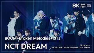 240110 NCT DREAM 🎧BOOM+Broken Melodies+ISTJ 직캠 FANCAM @CCMA2023 8K30P HDR