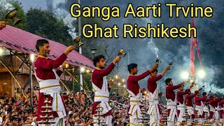 🙏 INDलाईव गंगा आरती त्रिवेणी घाट ऋषिकेश🔥Live Ganga Aarti Triveni Ghat Rishikesh🔥🙏31-Mar-2024🔥🙏 IND