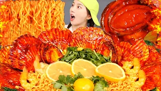 [Mukbang ASMR] Spicy 🔥 Tom Yum Noodle Soup Ramen 🦐 Sweet potato cha gio Recipe Eatingshow Ssoyoung