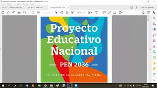 Proyecto Educativo Nacional PEN 2036: El reto de la ciudadanía plena