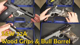 Smith & Wesson 22A Upgrade Wood Grip and Bull Barrel (S&W 22S 22LR)