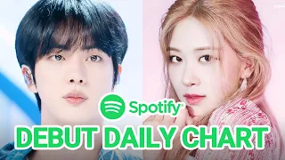 BIGGEST SONGS DEBUT BY KPOP ARTISTS ON SPOTIFY GLOBAL DAILY CHART