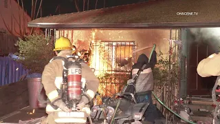 Firefighters Battle Late Night House Fire | Sun Valley