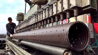 Large Plastic Pipe Mass Production Process. Korean PE Plumbing Pipe Factory