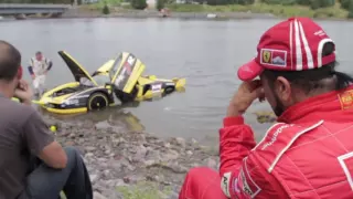 Ferrari Enzo FXX Crash into fence and lands in ocean.. Newfoundland Targa Rally