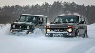 Тест-схватка: Нива против Suzuki Jimny. Изучаем со всех сторон, едем на диагональ и в снежную целину