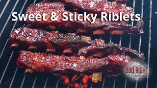 DELICIOUS Pork Loin Riblets Recipe - Slow Smoked and Glazed with a Sweet & Sticky Sauce!