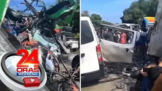 8 pulis, patay sa banggaan ng 2 van at isang truck; 23 sugatan | 24 Oras Weekend