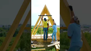 They built an awesome A-frame house #Shorts