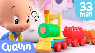Learn colors with Cuquin and his TRAIN OF COLORS 🚃🔴🔶 | Caricatures and cartoons for babies