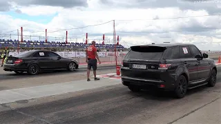 Range Rover Sport vs Mercedes C63 AMG - Drag Race