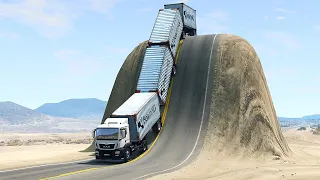 Cars vs Giant Bulge x Ledges x Incomplete Road ▶️ BeamNG Drive