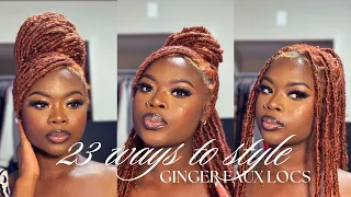 23 Easy Ways to Style Ginger Faux Locs |Back to School Hairstyles | Hair Tutorial