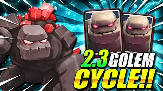 2.3 ELIXIR FASTEST GOLEM CYCLE DECK EVER!! IT'S INSANE!!