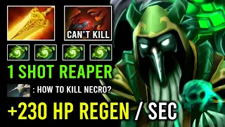 +230 HP REGEN PER SEC 1v5 Run At Them Can't Kill with 105 Flame Radiance DPS Necrophos Dota 2