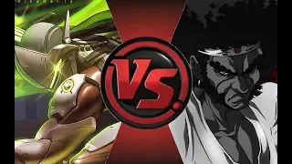 Genji vs Afro Samurai | Sprite Animation | Overwatch vs Afro Samurai