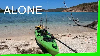 Solo camping on deserted island - Catch and Cook adventure - with Ocean Kayak - Monster Fish EP.504