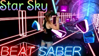 Beat Saber || Star Sky by Two Steps From Hell (Expert) First Attempt - SS Rank || Mixed Reality