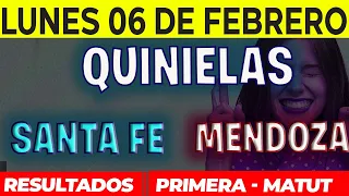 Quinielas Primera y matutina de Santa Fé y Mendoza, Lunes 6 de Febrero