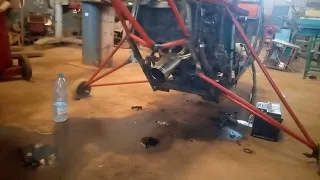 Testing a homemade helicopter engine