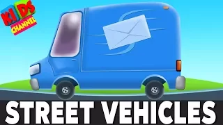 Around the world with street vehicles | cartoon cars  and trucks for children by kids channel