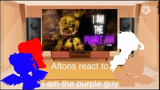 Gacha club fnaf aftons react to I am the purple guy