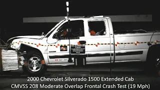 2000 Chevrolet Silverado 1500 Extended Cab  CMVSS 208 Moderate Overlap Frontal Crash Test (19 Mph)