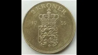 Denmark 2 kroner, 1955Coin Coins Money