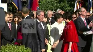 OBAMA WELCOMES JAPANESE PM TO WHITE HOUSE