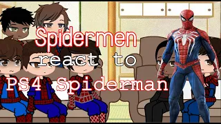 Spidermen react to PS4 Spiderman (Part 1)