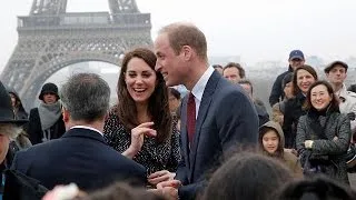 William and Kate hear stories of sport and survival in Paris