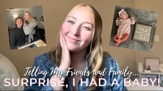 TELLING MY FRIENDS & FAMILY I HAD A BABY | teen mom story time