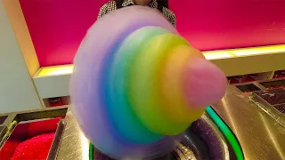 Giant Rainbow Cotton Candy in Harajuku, Japan | Totti Candy Factory