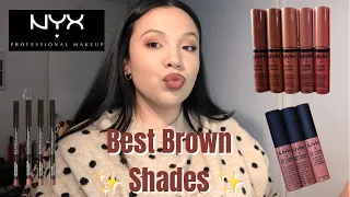 NYX Cosmetics Brown & Nude Lip Combos | Trying on the MOST POPULAR colors!