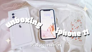 unboxing iphone 11 in 2023 ✨ | white 128gb | Accessories | Aesthetic unboxing |