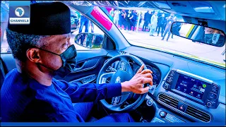 Osinbajo Tests Locally Assembled Electric Car In Nigeria