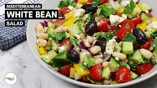 Mediterranean White Bean Salad | Easy White Bean Salad | Cannellini Bean Salad