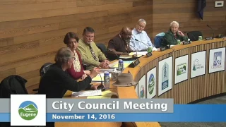 Eugene City Council Meeting: November 14, 2016