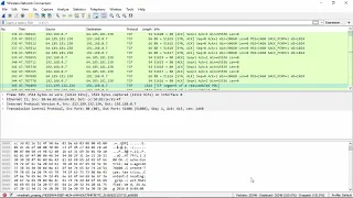 Analyzing the live capture using Wireshark