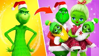 Christmas with Grinch Family / 33 LOL OMG Hacks and Crafts