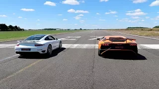 RACE! LAMBORGHINI AVENTADOR SV VS PORSCHE 911 TURBO S!